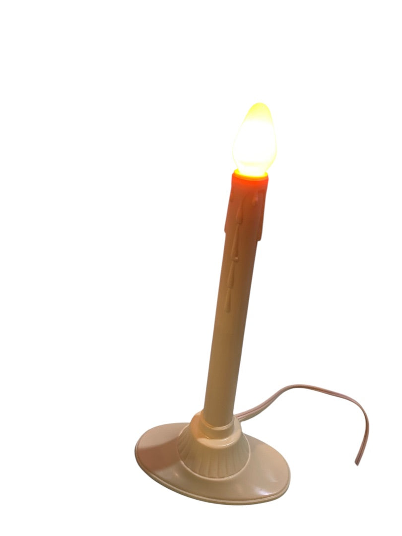 1990s Gemlites Plastic Lamp Included Candle Gem Ivory Drip Look 9 Inch