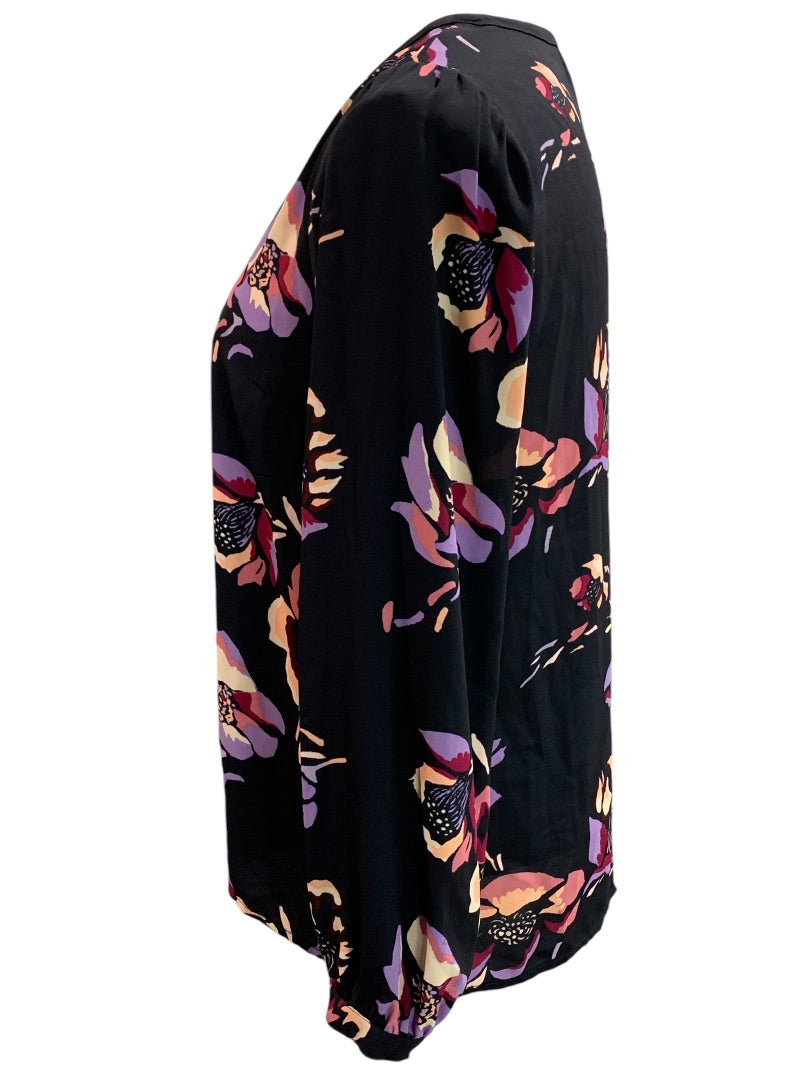 Size 2 J.Crew Womens Sheer Popover Blouse Shirt Navy Blue Floral