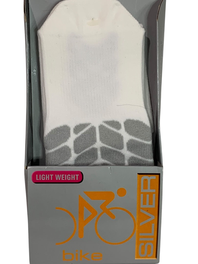 Small Euro Sock Light Weight Bike Silver Cycle Quarter EU202 Unisex