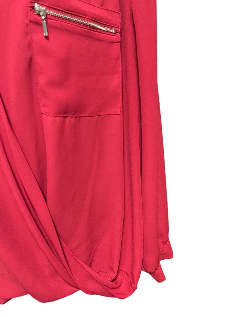 Size 24W INC International Concepts Womens Red Faux Wrap Blouse Shirt