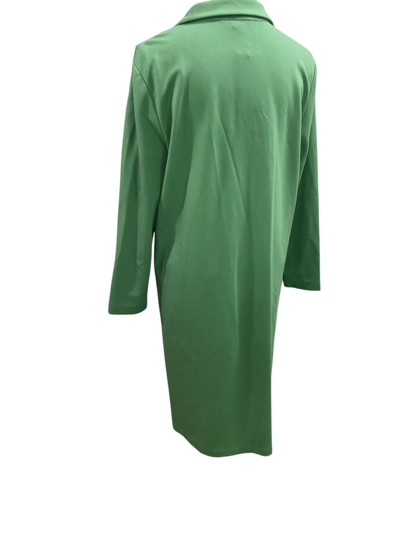 Large Lafayette 148 New Jade Ponte Knit Collared Dress Pockets