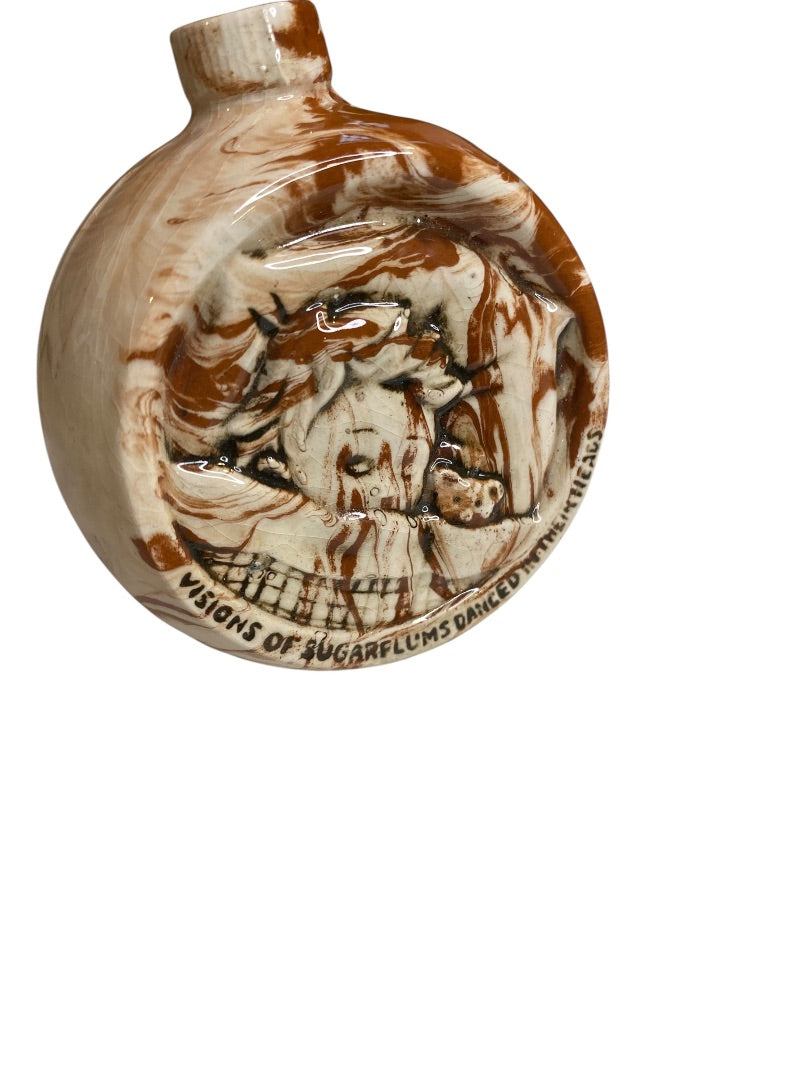 Vintage Clay Ornament Christmas Visions of Sugarplums 3 Inch Diameter