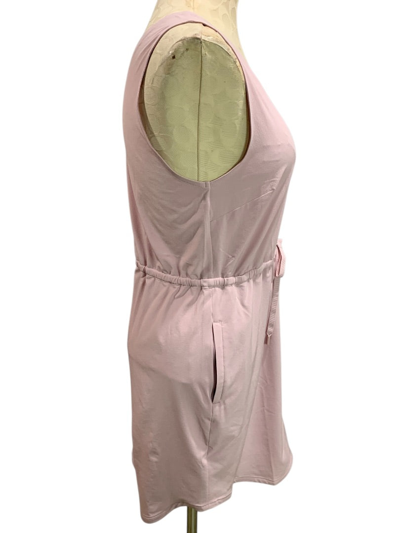 Small Petite Eddie Bauer Womens Pink Dress Elastic Drawstring Waist Pockets