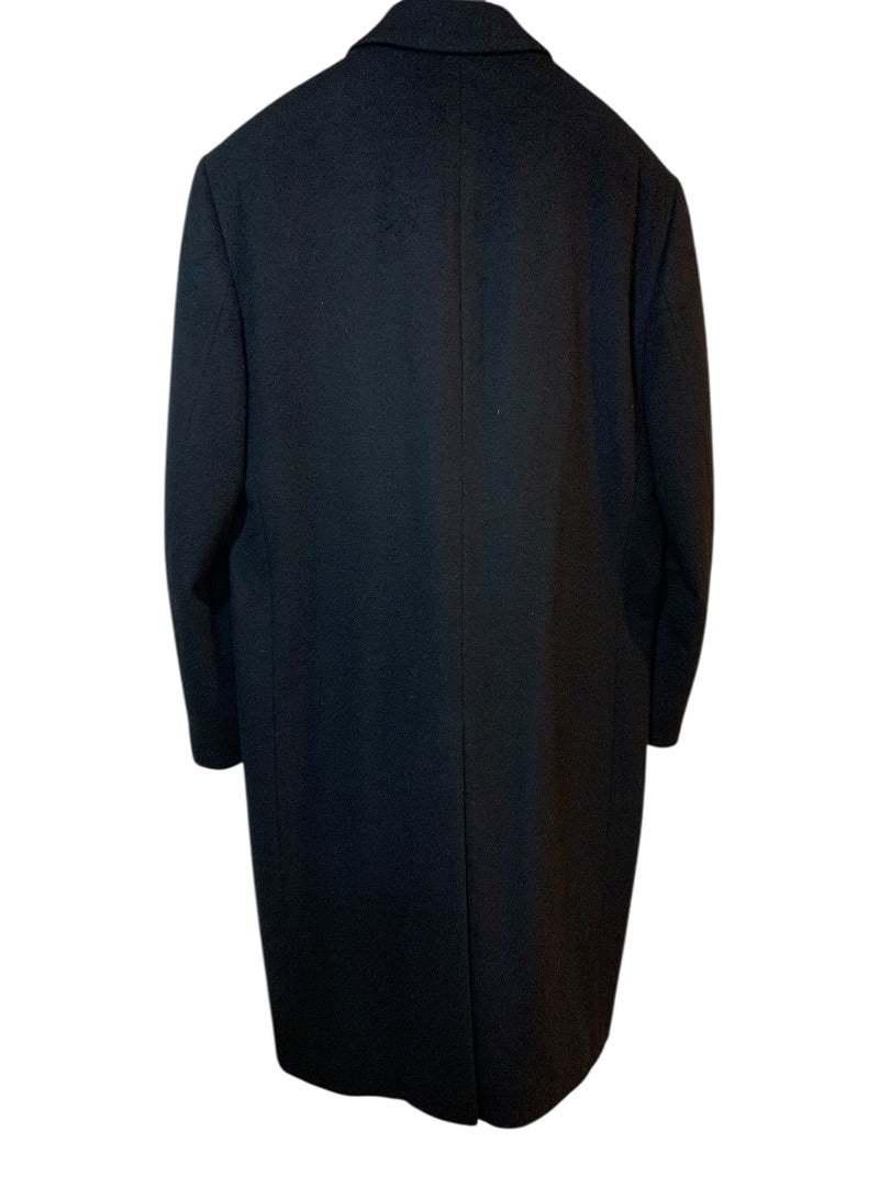 Size 50R Marlboro Ltd Mens Cashmere Wool Blend Black Overcoat