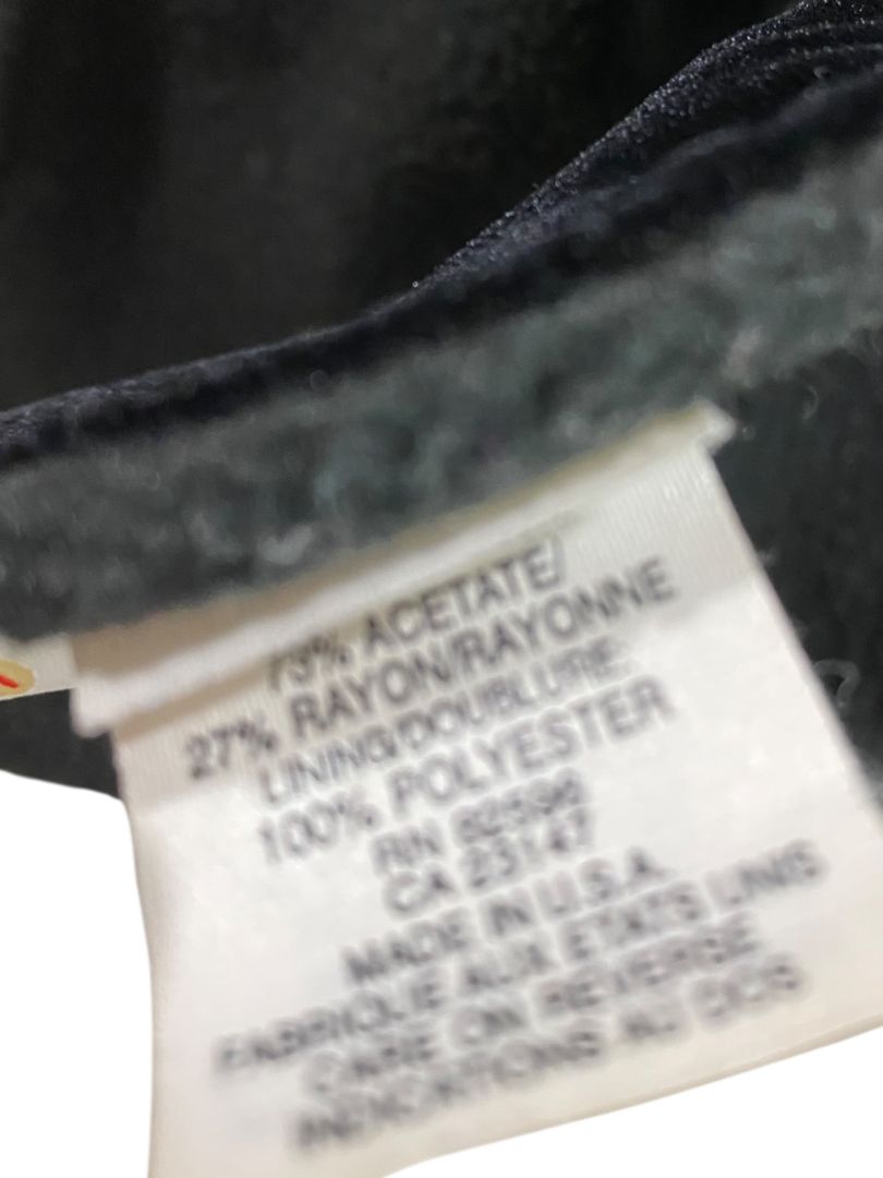 Vintage Talbots Black Velour Fleece Embroidered Scarf 56"l x 8"w