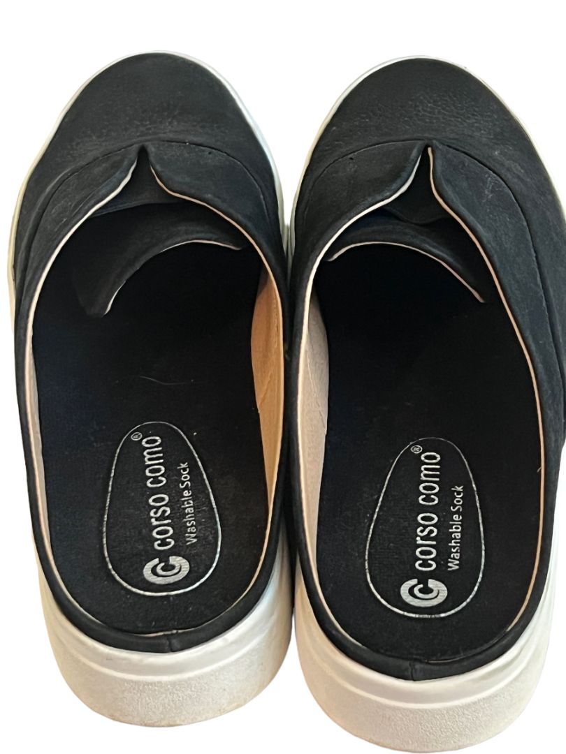 8 Corso Como Womens Trena Embossed Leather Mule Slip On Shoe Sneakers Platform