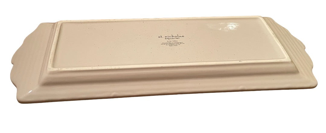 St. Nicholas Square Snow Valley Tray & 5 1/4" Spreading Knife 16"L x 5 1/2"W x 1 1/4"T