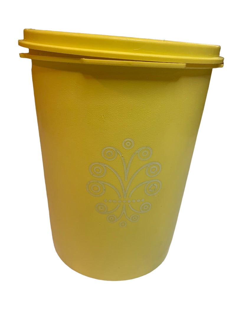 Tupperware Nesting Canister Yellow 811-3 Starburst Lid 812-56 6"h