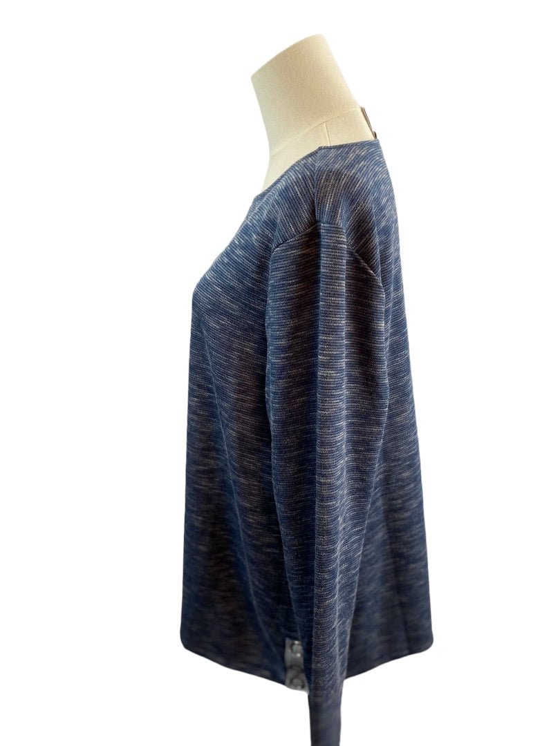 XL Weekends by Chico's Women's Blue Round Neck Casual Pullover Shirt