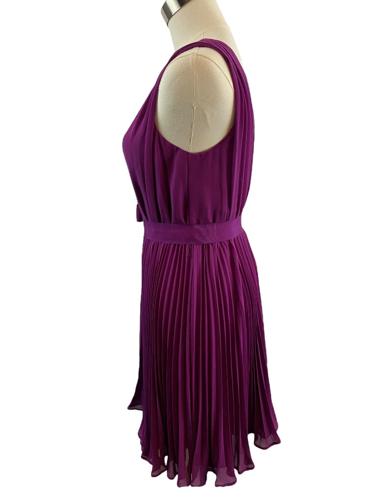Size 2 The Limited Women's Purple Pleated One Shoulder Sleeveless Ribbon Belt