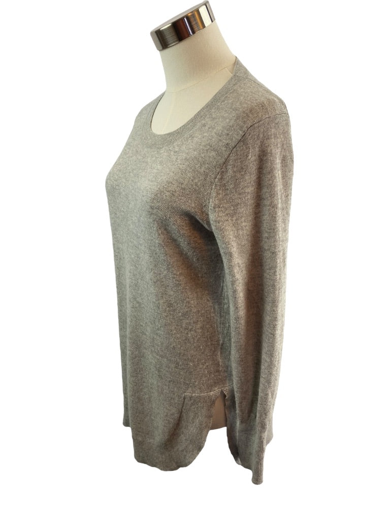 XS J.Crew Women's Wool Blend Tunic Sweater Gray Round Neck AC624