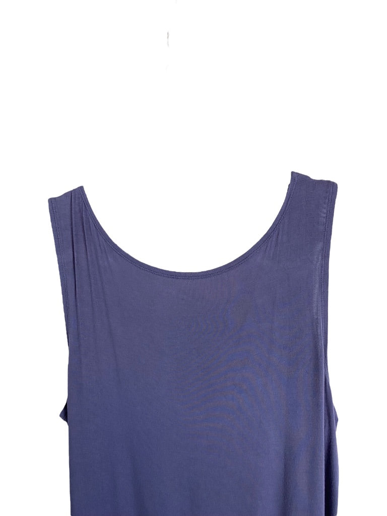 1X LOGO Layers Women's Soft Tunic Tank Top Purple Contrast Lace Flounce Hem