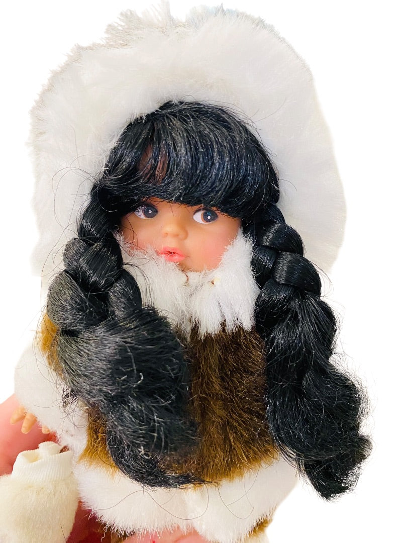 Kipmik "Northern Neighbors" Alaskan Inuit Doll Girl Braids 7.5"