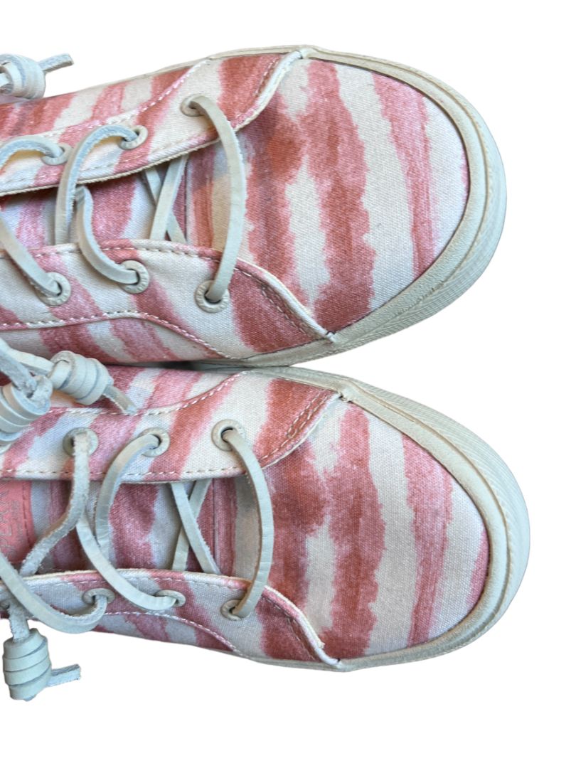 8.5 NWOB Sperry Lounge Away 2 Tye Dye Sneakers Peach Orange White STS87260