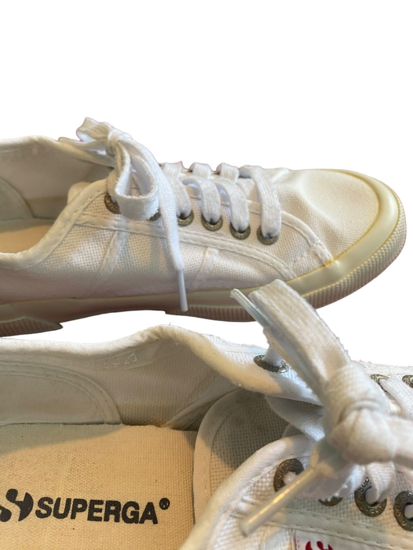 9 (40) Superga White Canvas Sneakers Lace Up