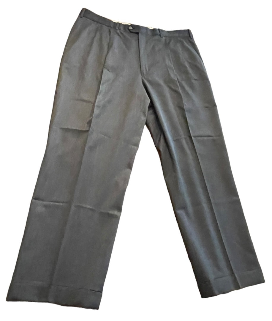 Size 40R JB Britches Nordsrom Mens Cuffed Pleated Winston Dress Pants Worsted Wool Mid Gray Italy