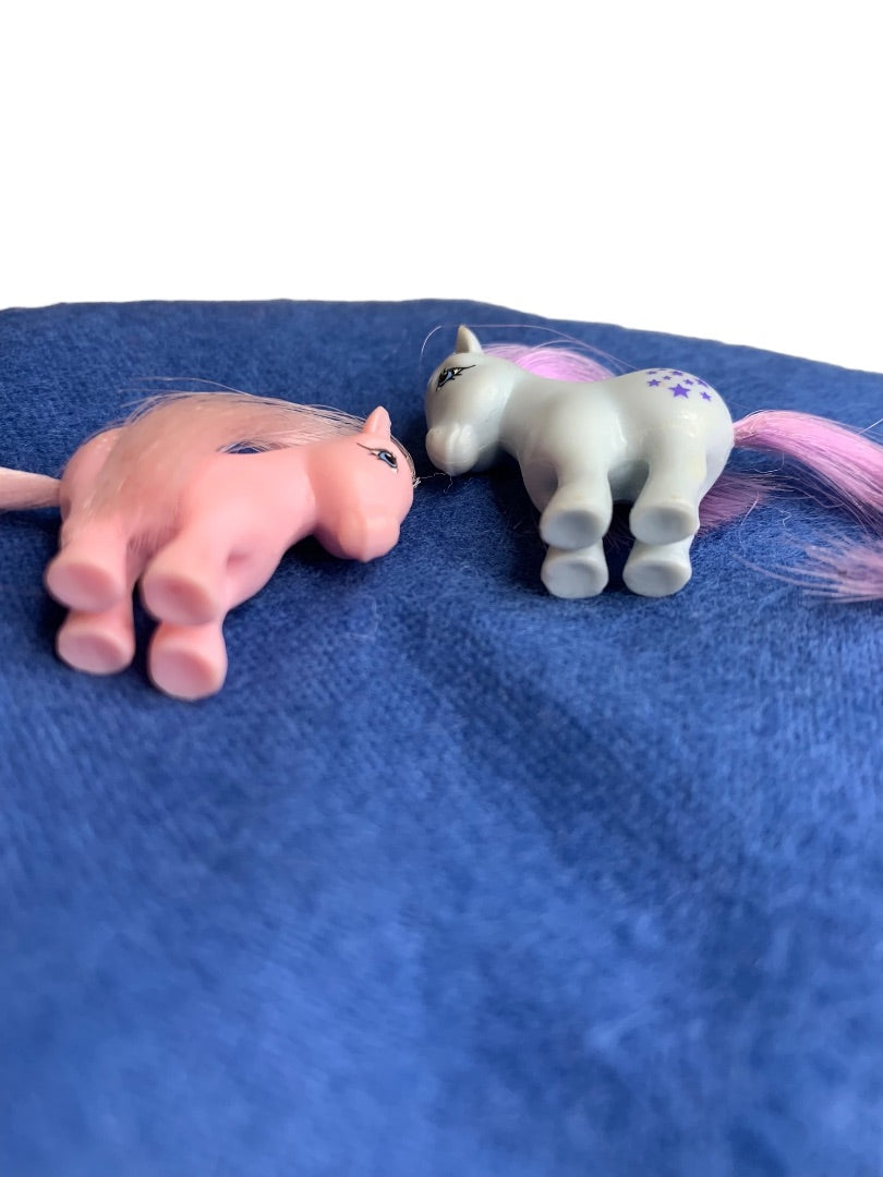 My Little Pony 1 Inch Minifigs Blue Belle Cotton Candy Minifigurines Hasbro Vintage