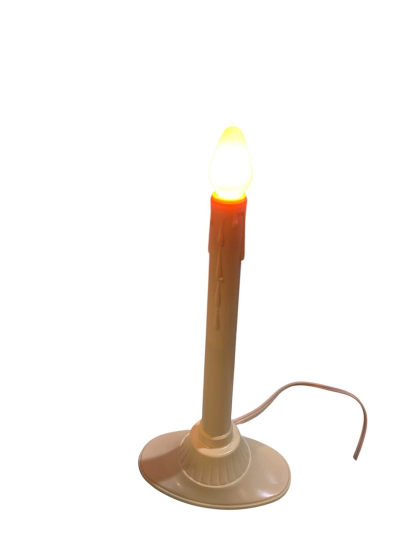 1990s Gemlites Plastic Lamp Included Candle Gem Ivory Drip Look 9 Inch