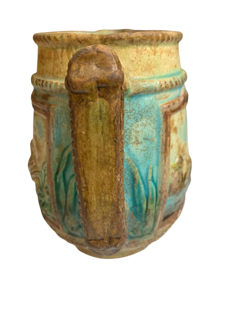 Antique Majolica Fielding circa 1882 Duck Barrel Flower 5.25 Inch