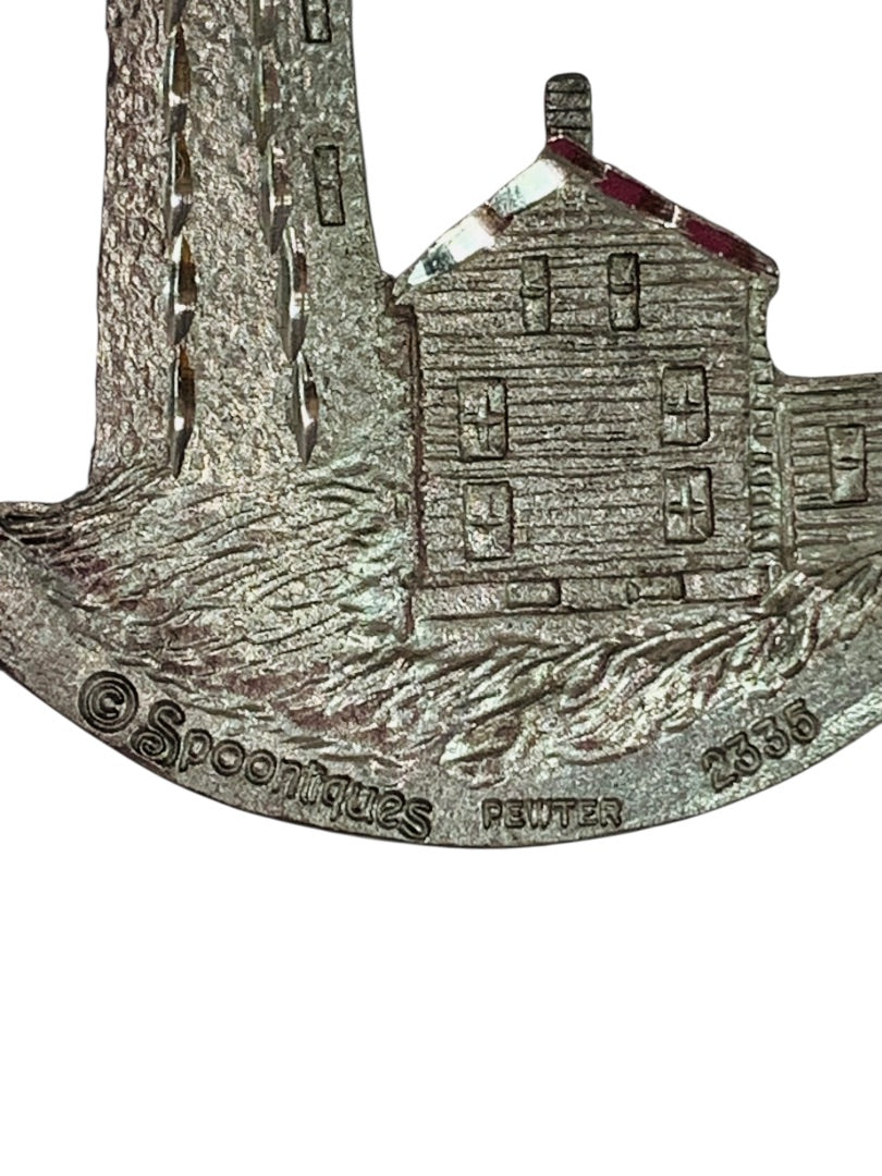 Spoontiques Pewter Lighthouse Ornament Crystal 3" #2335 Suncatcher