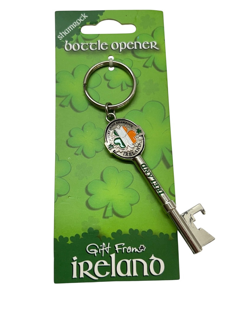Ireland Souvenir Keyring Keychain Bottle Opener Shamrock New