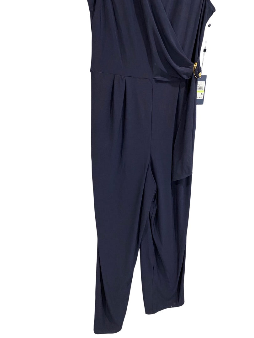 Size 4 Tommy Hilfiger New Navy Blue Sleeveless Womens Jumpsuit Pockets