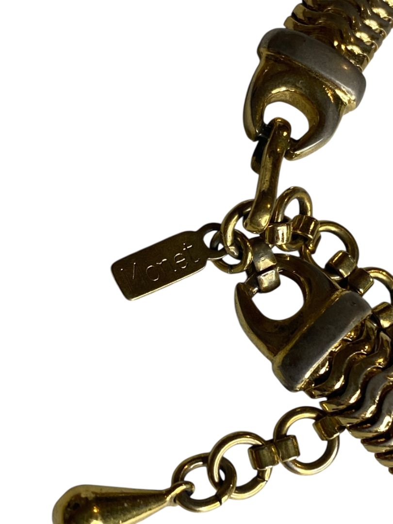 Vintage Monet Thick Goldtone Necklace Hook Closure 16 Inch