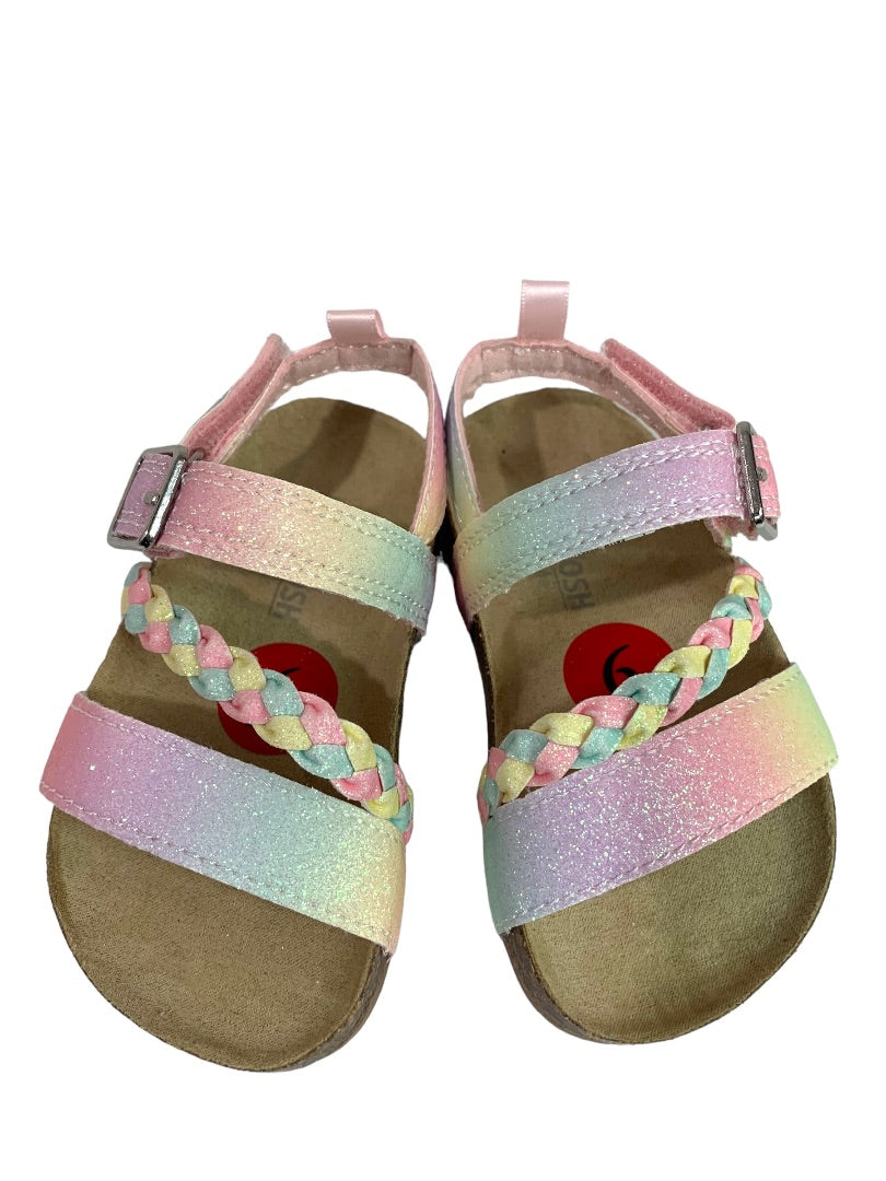 Size 6 Osh Kosh B'Gosh Faith Fashion Sandal Pastel Rainbow Glitter