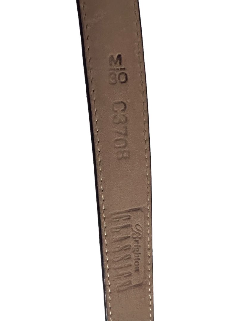 Medium Brighton Classic Brown Croc Leather Mixed Metal Belt Women's
