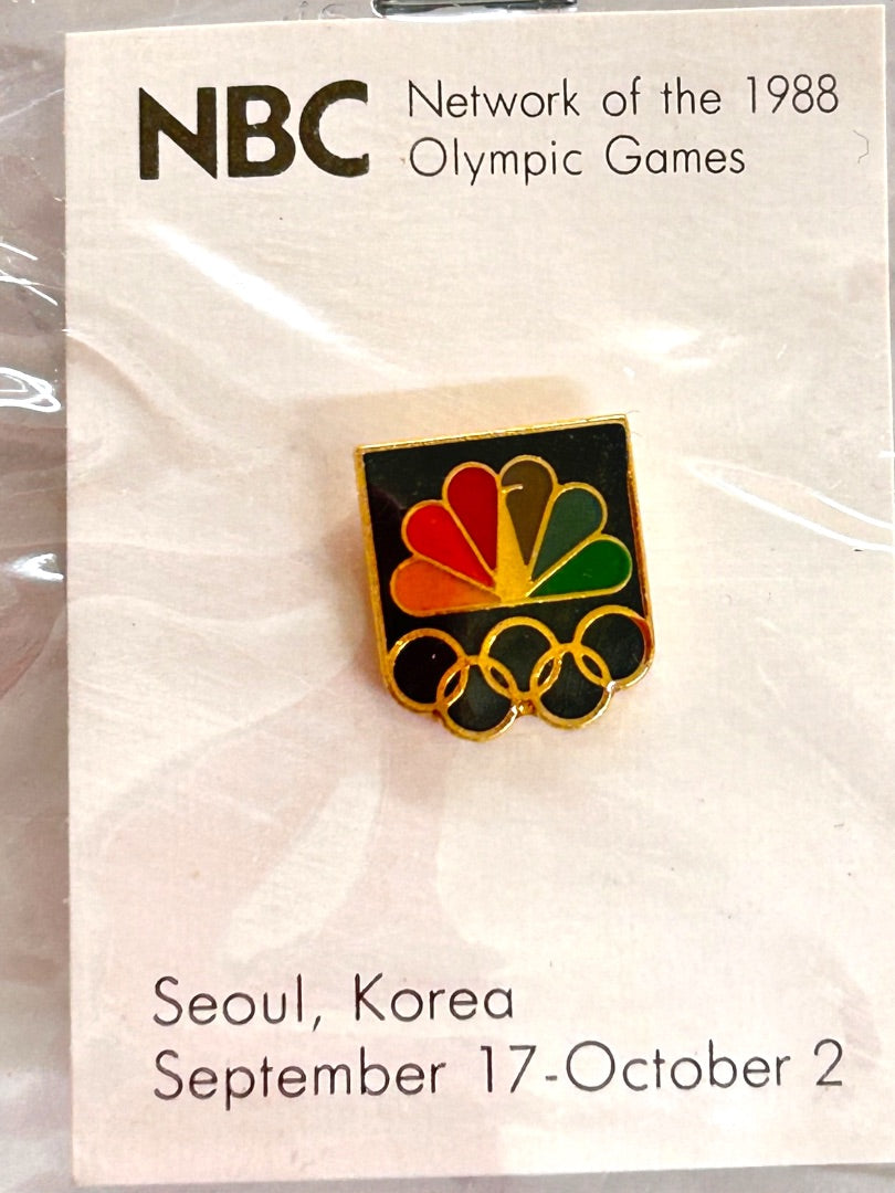 NBC 1988 Olympic Logo Lapel Pin Seoul Korea Sept 17-Oct 2
