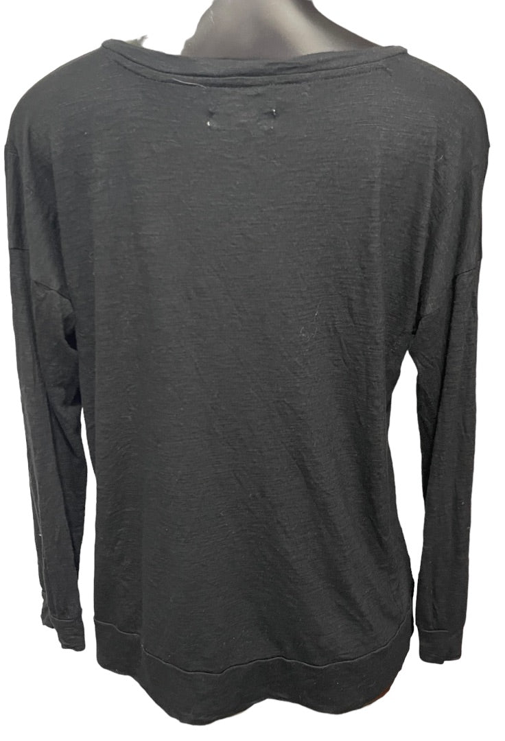 XS Madewell Long Sleeve V-Neck Oversize Womens Top Tshirt