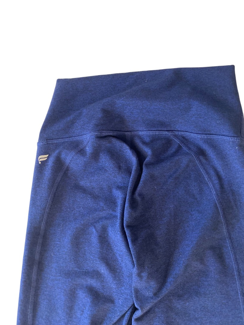XS Womens Blue Black Leggings Athletic Wear 24" Inseam Crop Capri