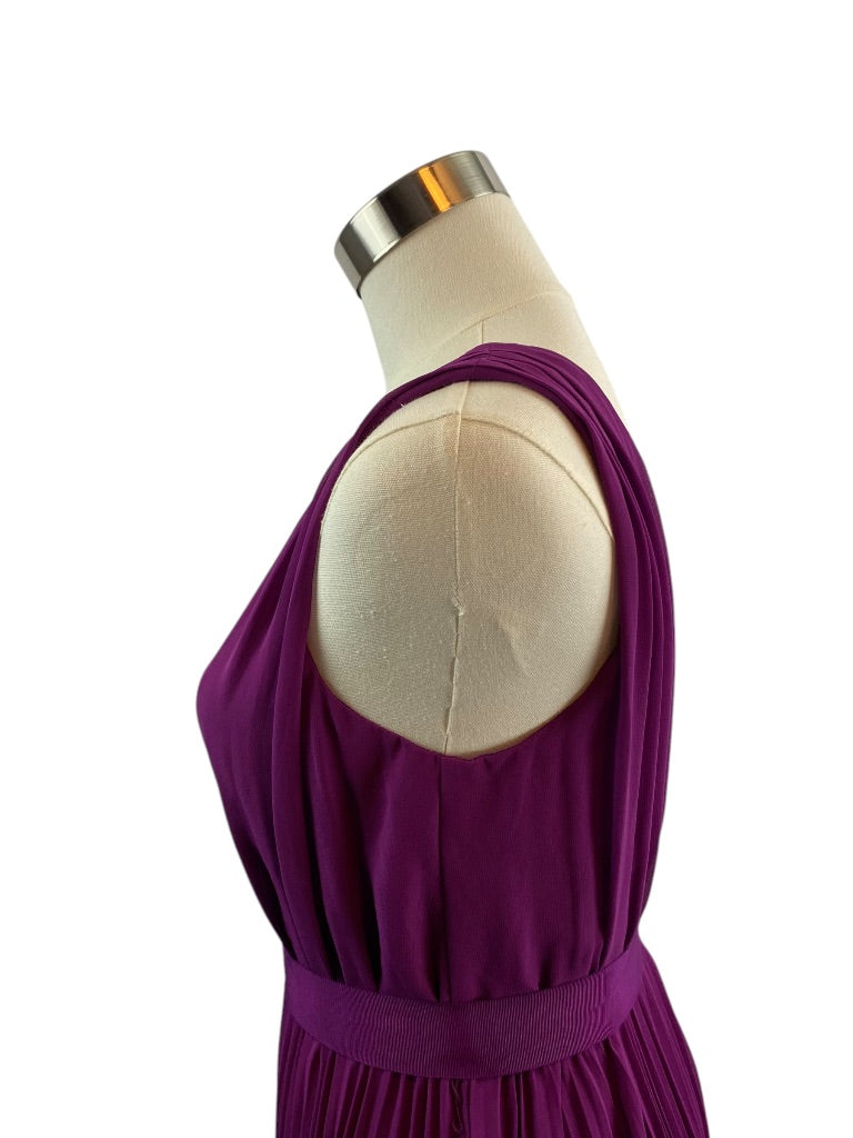 Size 2 The Limited Women's Purple Pleated One Shoulder Sleeveless Ribbon Belt