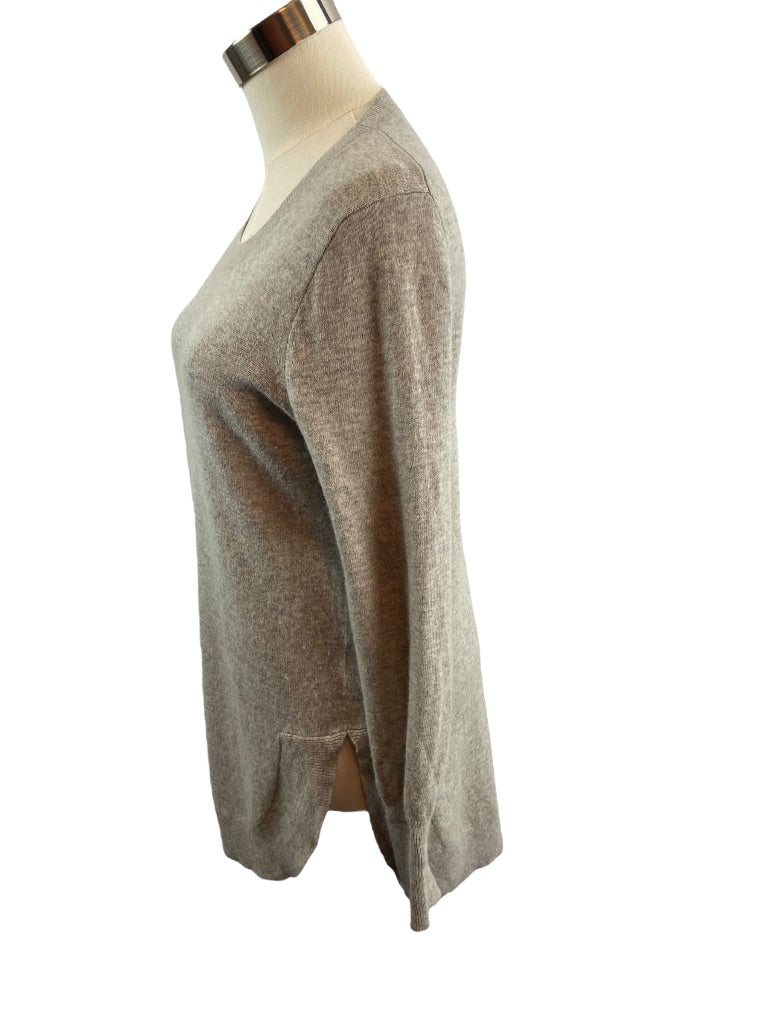 XS J.Crew Women's Wool Blend Tunic Sweater Gray Round Neck AC624