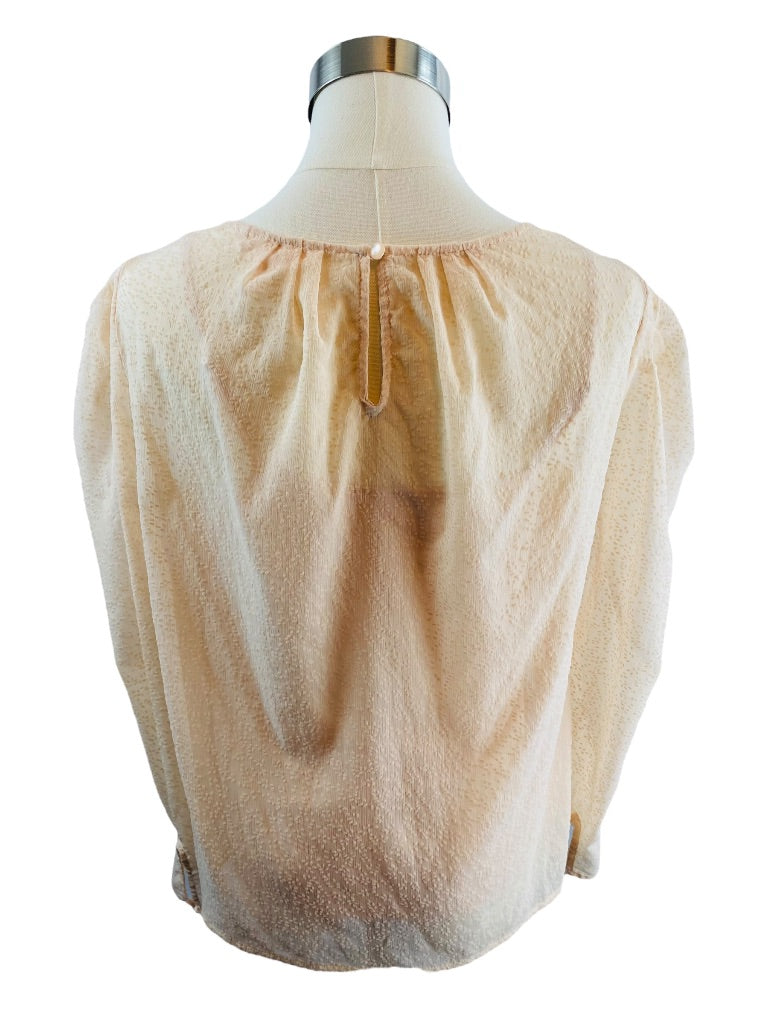 XS Lauren Conrad Women's Blush Pink Sheer Flocked Blouse and Camisole