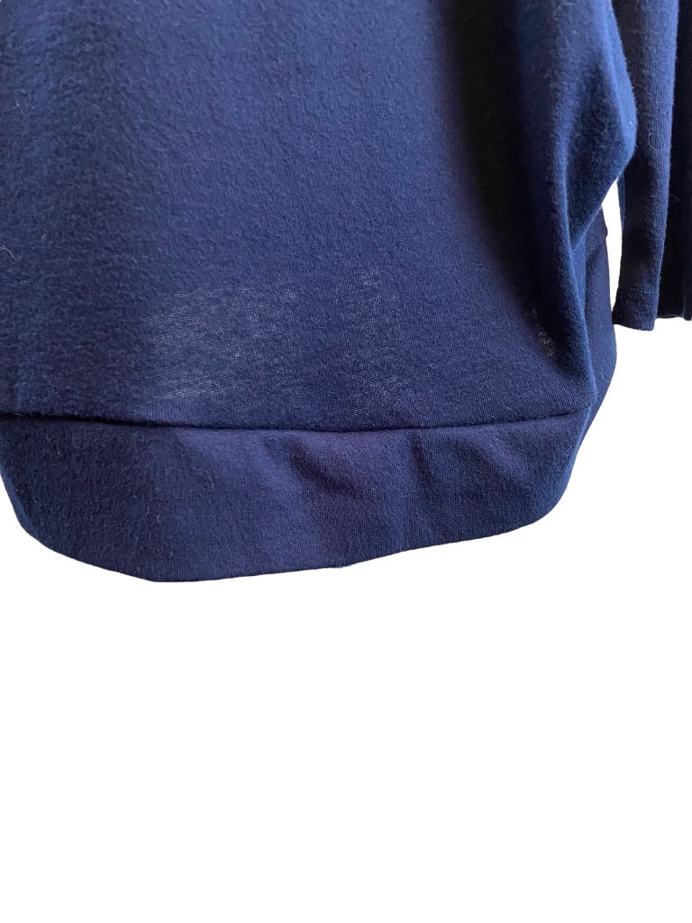 2XL Yincra Navy Blue Women's Long Sleeve Tunic Tshirt Brown Button Detail