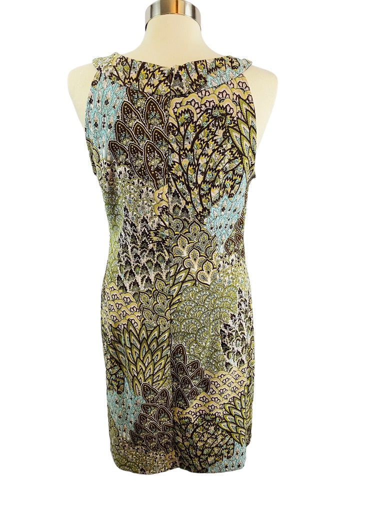 Size 10 Connected Apparel Women's Scoop Embellished Neckline Sheath Dress