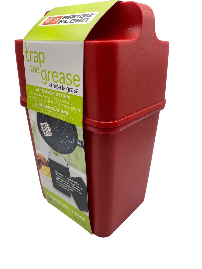 Range Kleen Fat Trapper Starter Kit With 2 Bags Red Lid Easy Disposal New