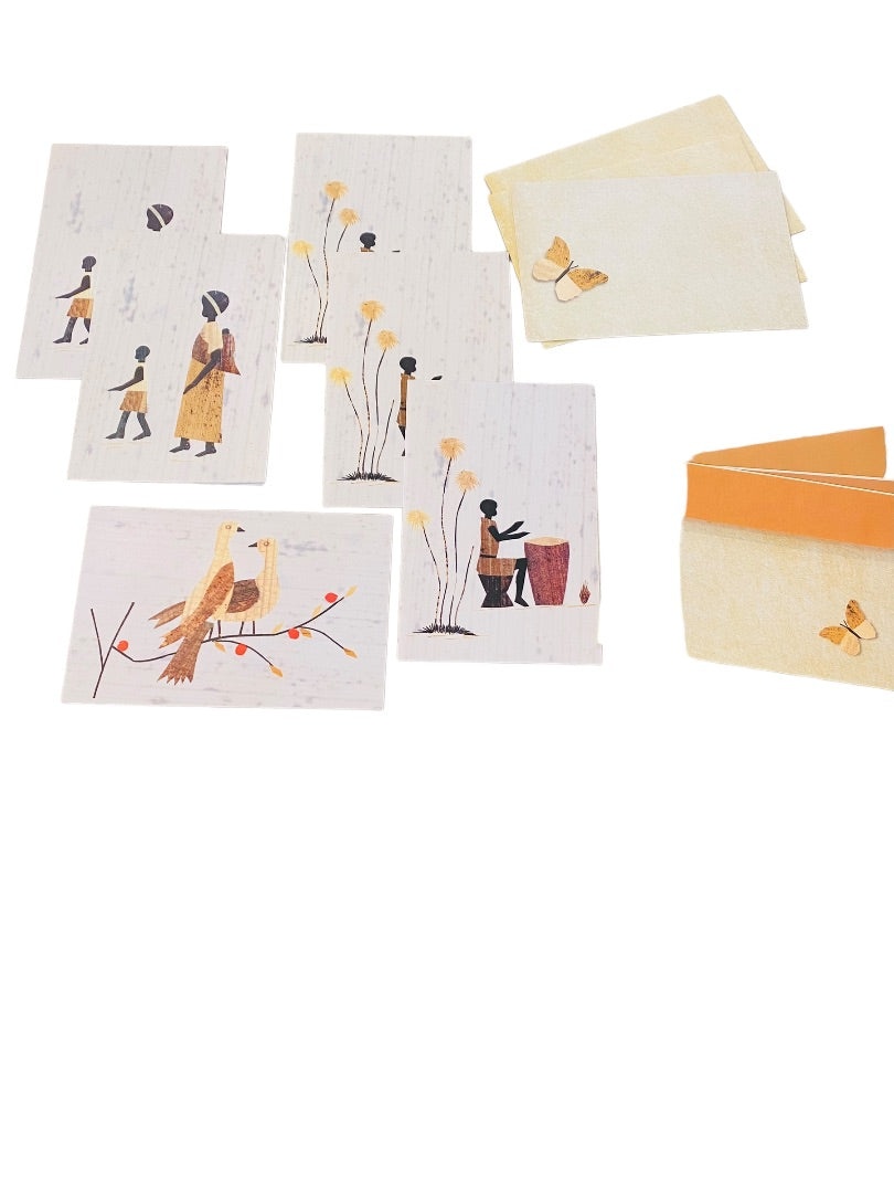 12 New Blank Inside Notecard and Envelope 6" x4" 2 Different Patterns