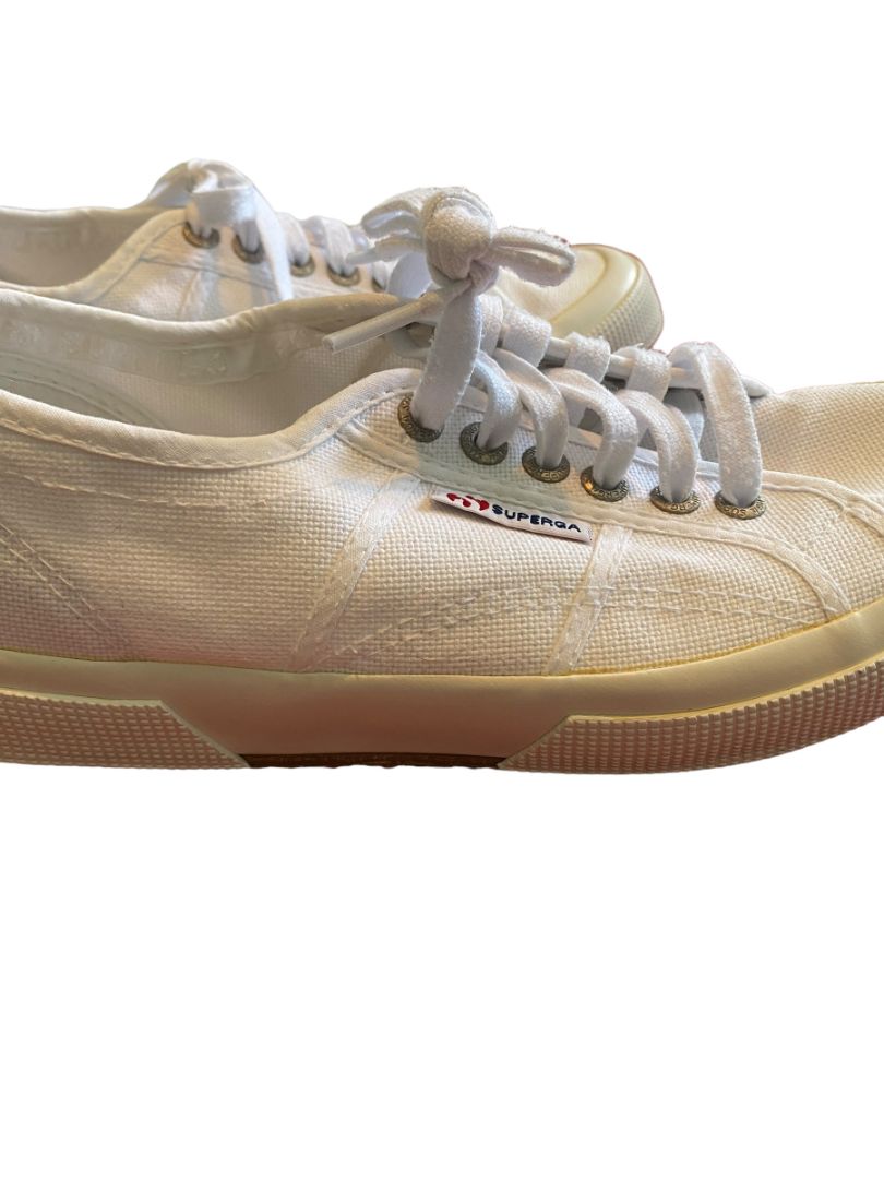 9 (40) Superga White Canvas Sneakers Lace Up