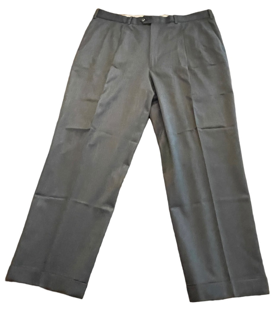 Size 40R JB Britches Nordsrom Mens Cuffed Pleated Winston Dress Pants Worsted Wool Mid Gray Italy