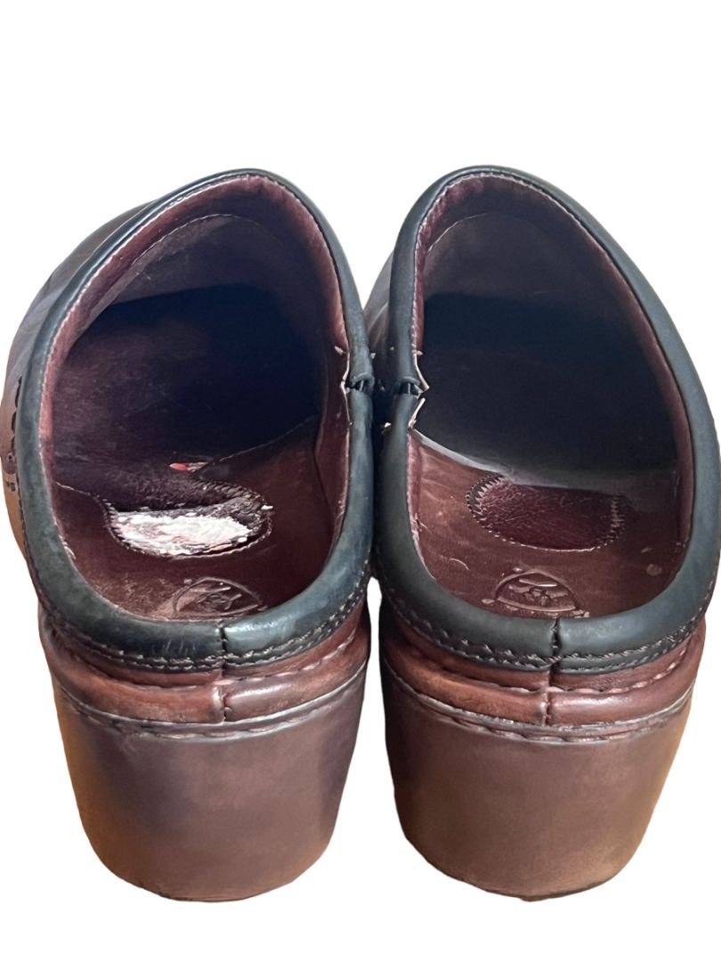 6.5 Ariat Sport Mule 20862 Brown Leather Clogs Slip On