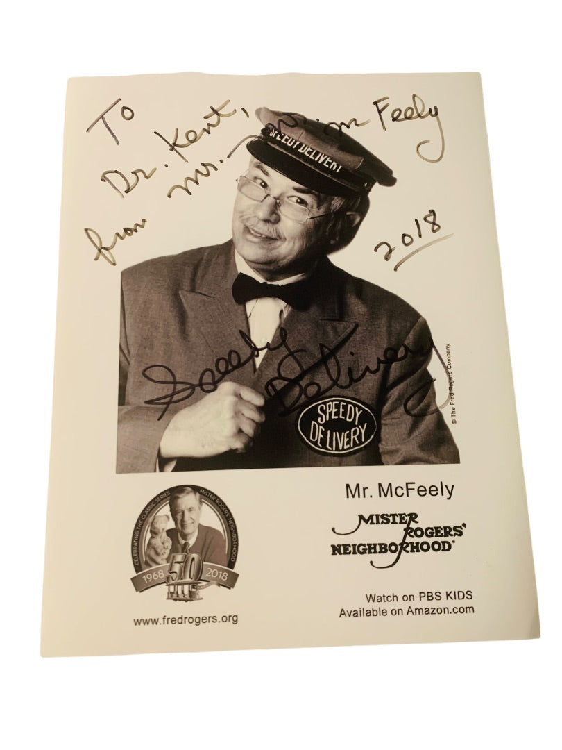 Signed Mr. McFeely David Newell 8.5x11 Signed Personalized Autograph Mister Rogers Neighborhood 50th Anniversary