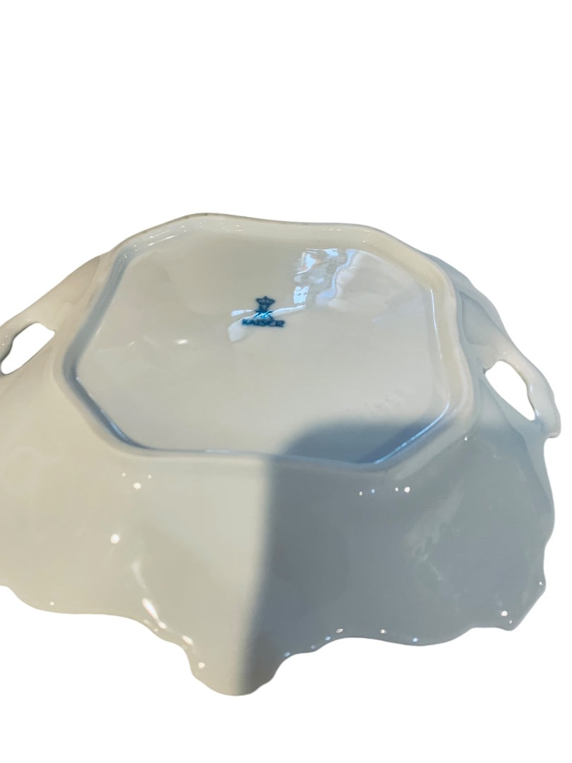 Kaiser Alka Kunst Vintage White Square Porcelain Handled Bon Bon Tray Dish 8.5 Inches
