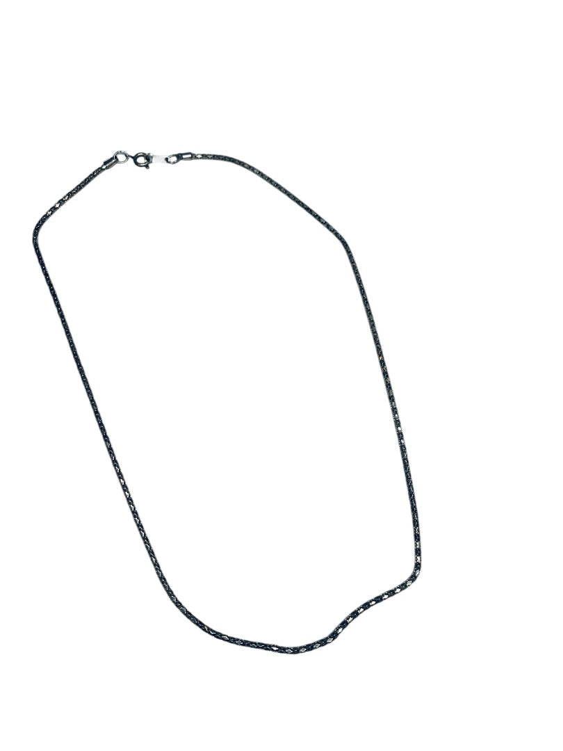 Silvertone Chain Necklace 17.5 Inch Spring Clasp Round
