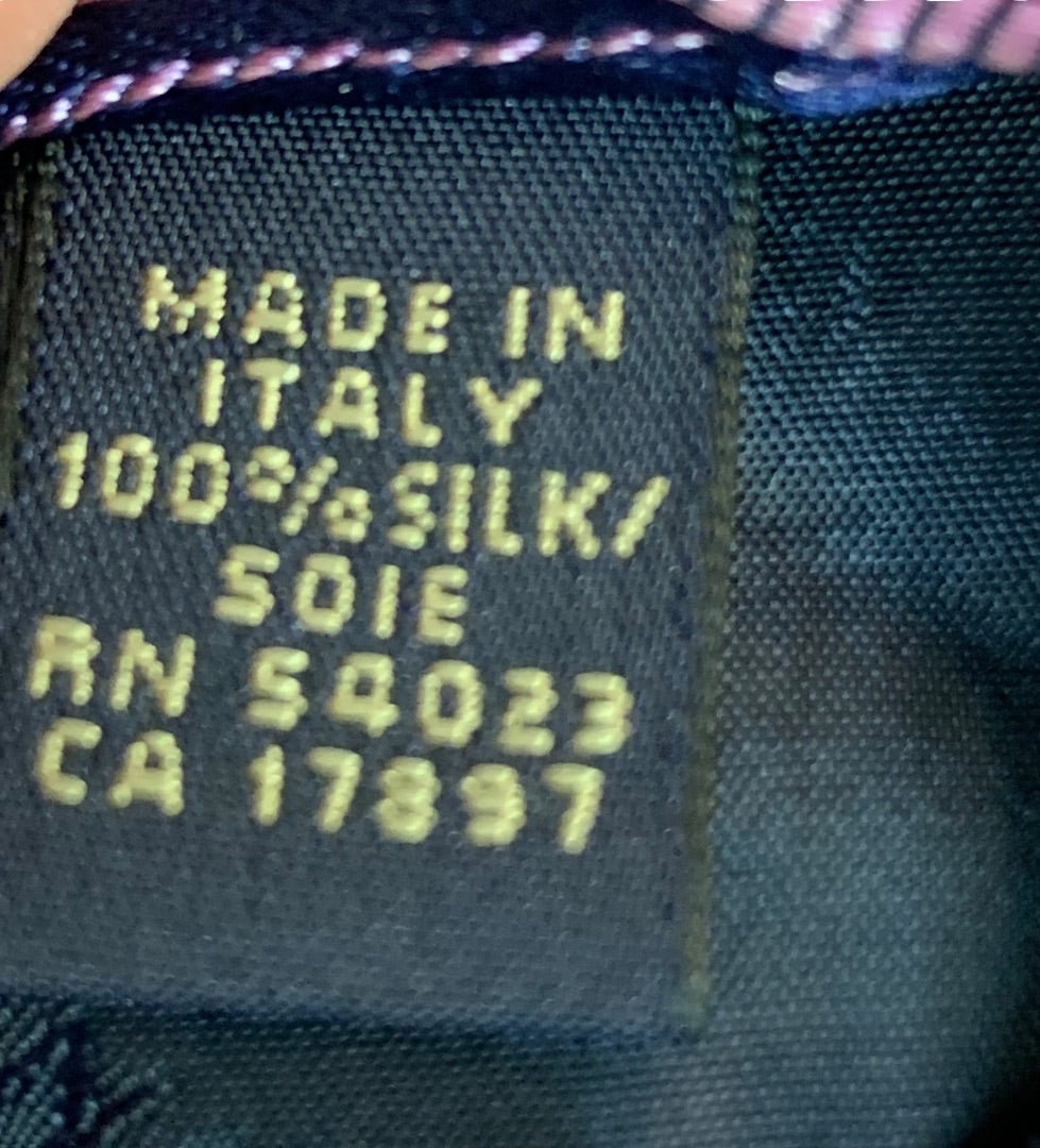 Banana Republic Mens Silk Necktie Navy Blue 58 Inch Tie 3.5 Width Italy