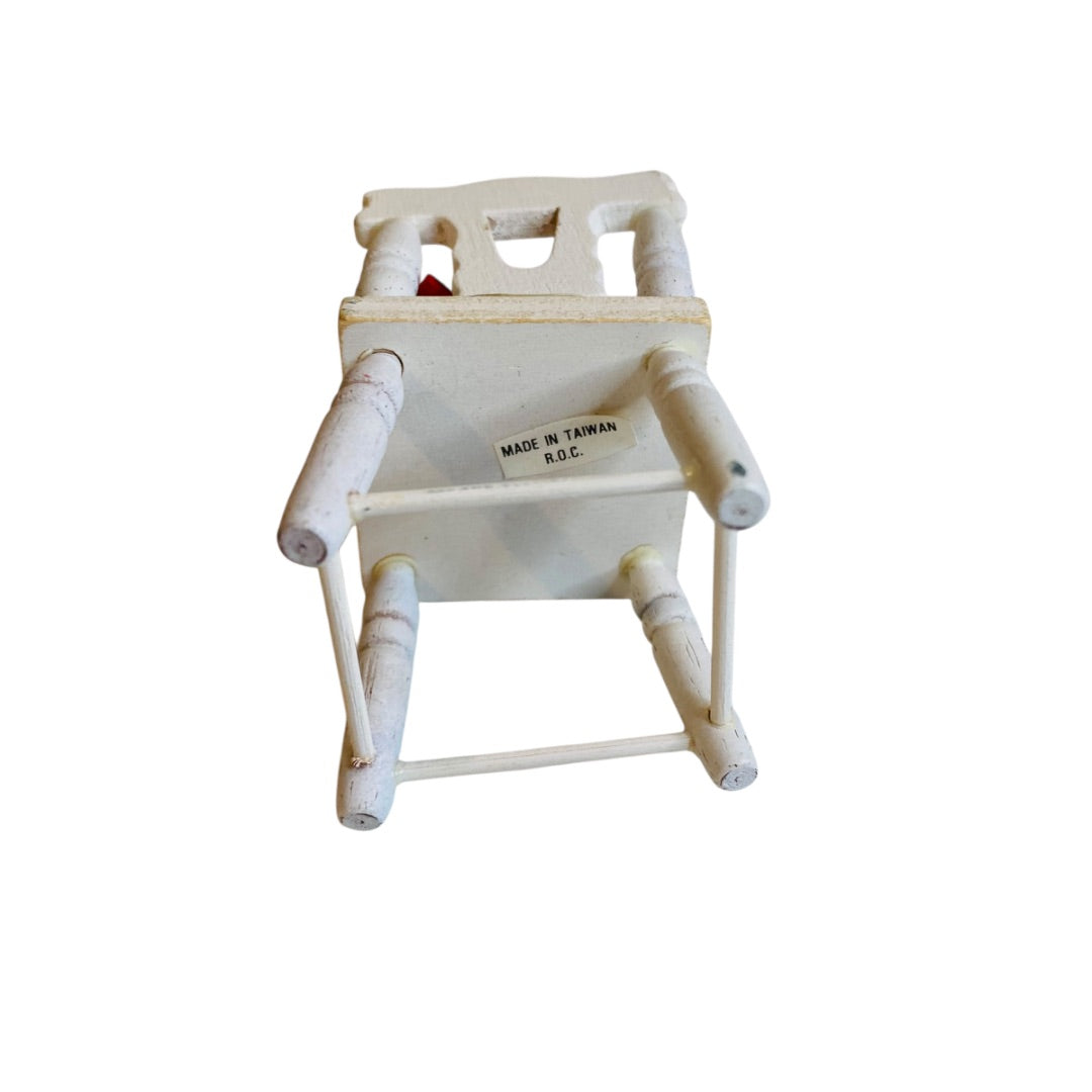 1980s Miniature Dollhouse Painted Wooden Side Chair Dining Country Kitchen