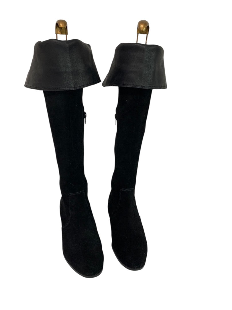Size 6 Corso Como Womens Black Suede Over Knee Boots Loval