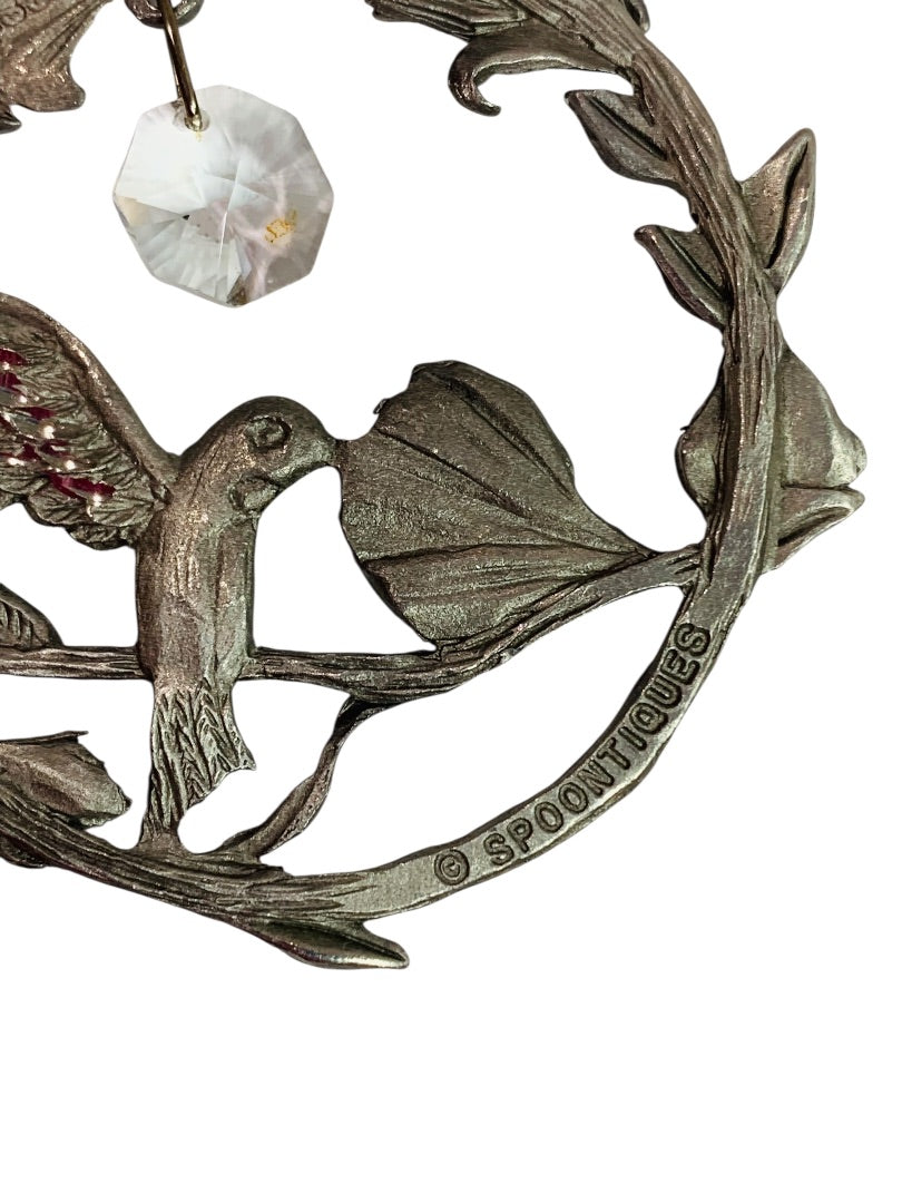 Spoontiques Pewter Ornament Suncatcher Prism Hummingbird 3" #2354