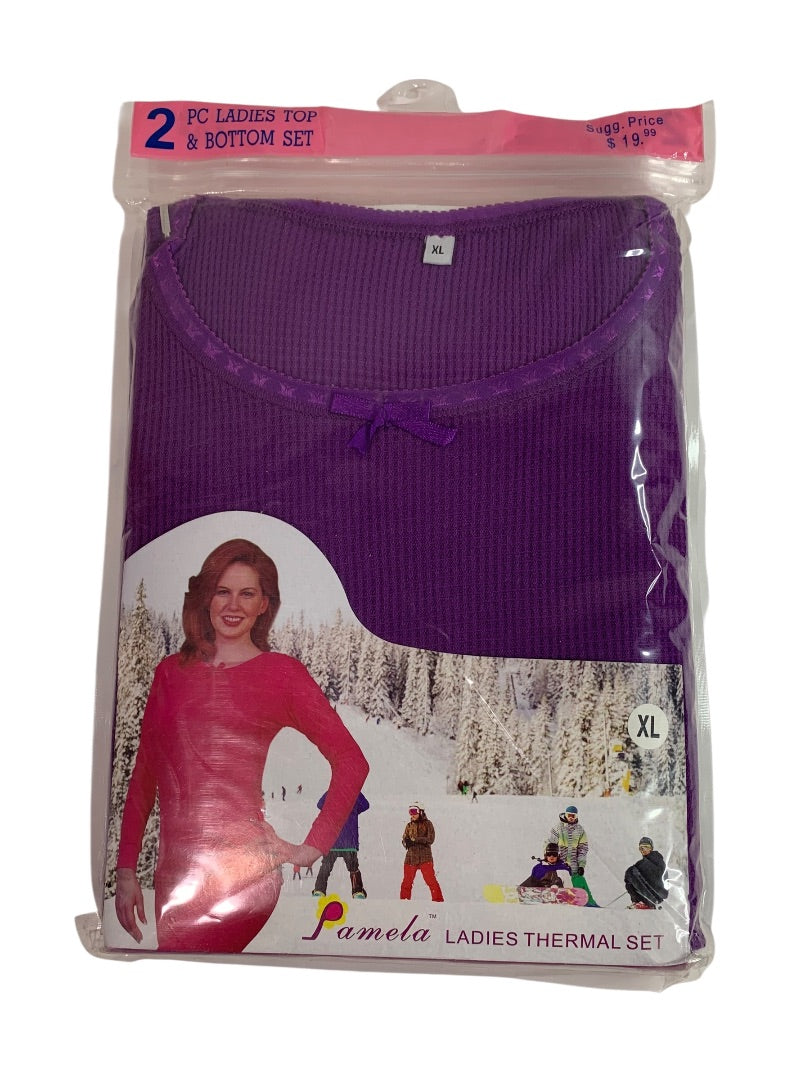 XL Pamela Ladies Thermal Set New Sealed 2 Piece Purple